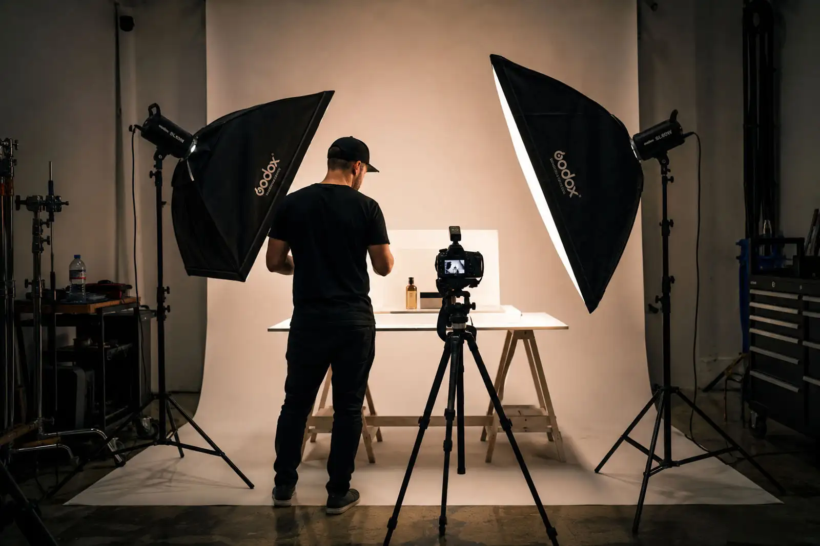  Man Working and Preparing Photo session
